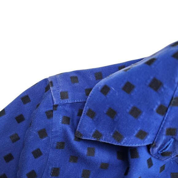 Chicos Womens Shirt Button Up Long Sleeve Non Iron Tunic Size Large Blue Square - Picture 6 of 10